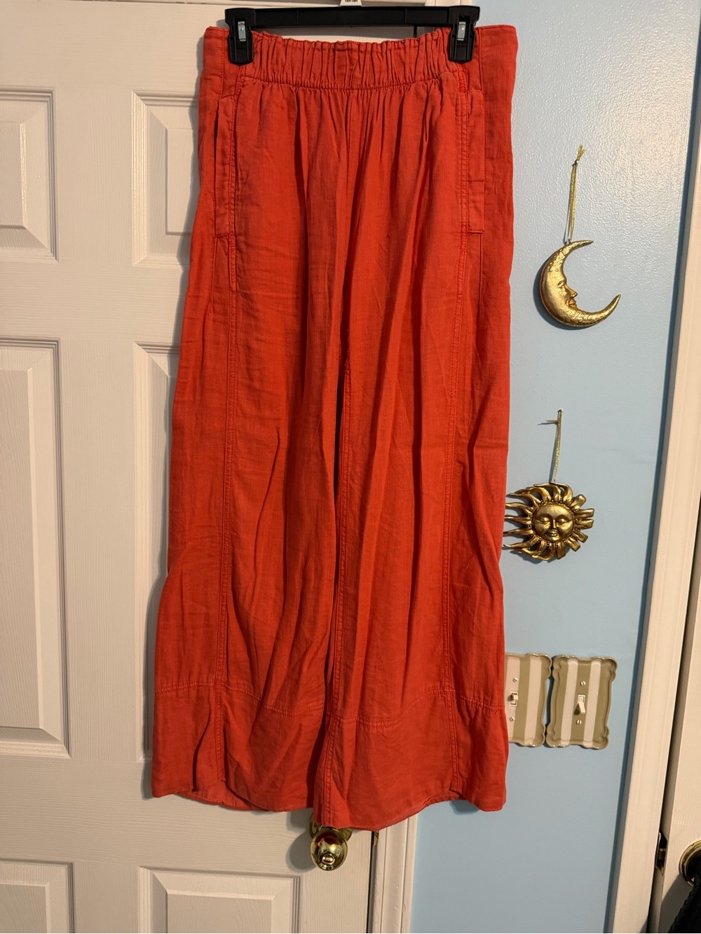 Free People Day’s End Linen pants in Poppy Red, size small
